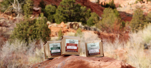 Bags of Shooke Coffee in Capitol Reef National Park